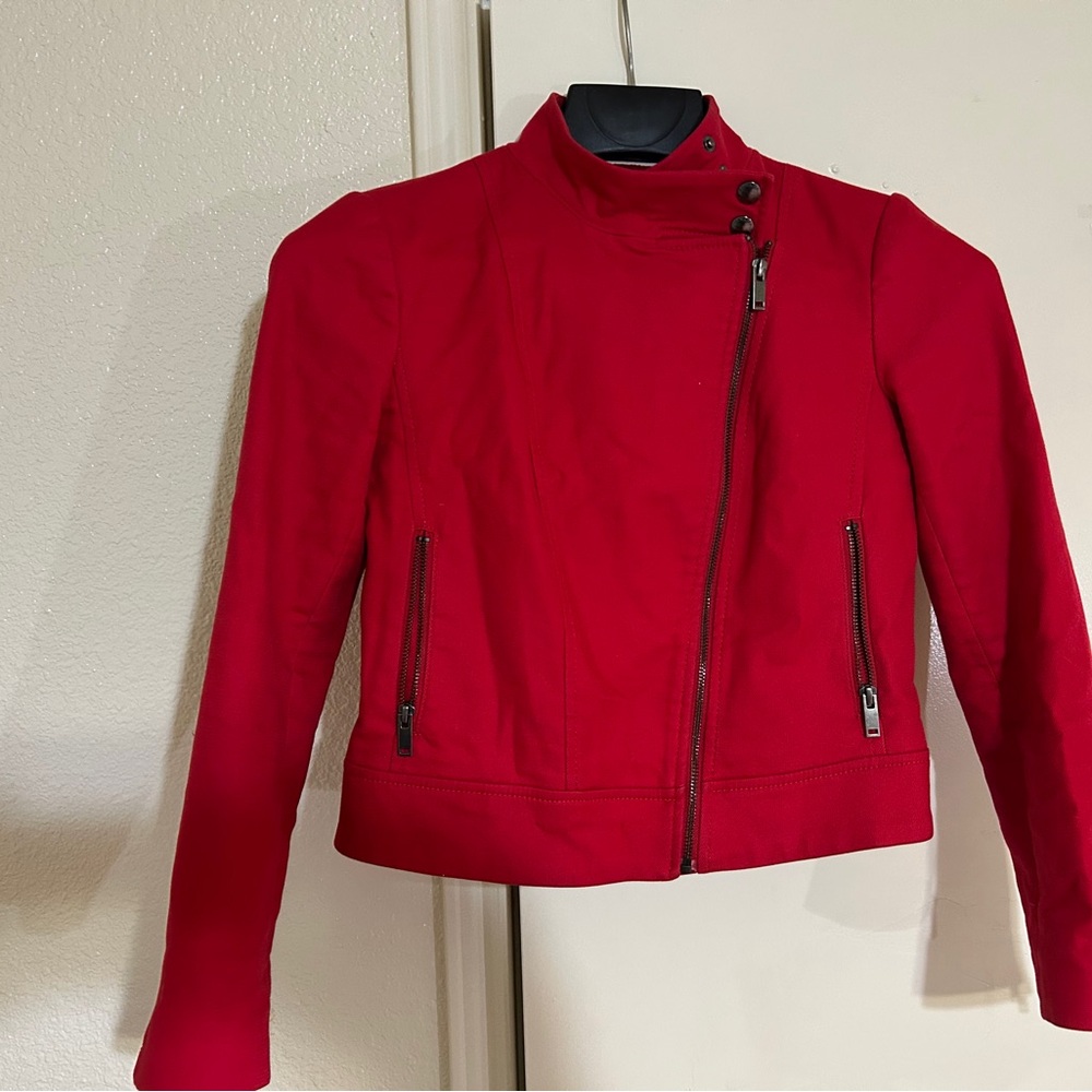 Banana Republic Women's Bold Red Leather Jacket